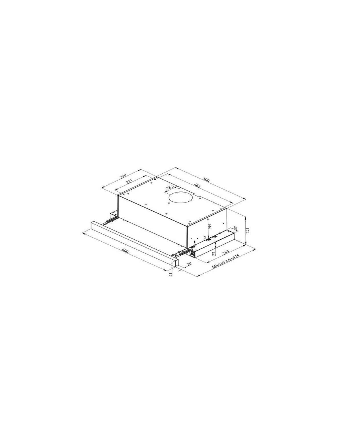 Campana extraíble - BEKO HNT61311X, 3 velocidades, 300 m³/h, 600 mm, Acero inoxidable