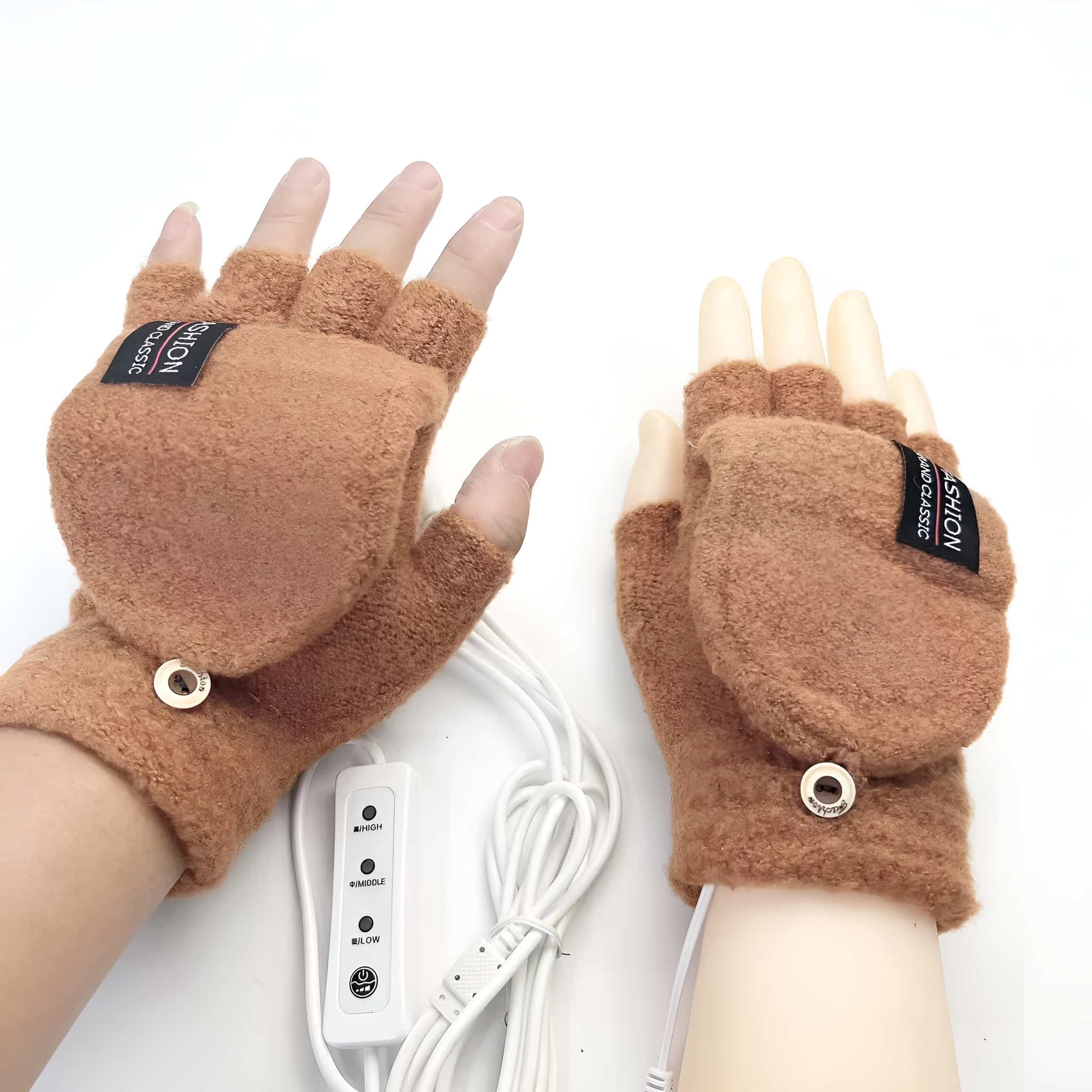 ENBAOXIN Warme Handschuhe Mnner 3 Einstellbare Temperatur Handwrmer Braun  | MediaMarkt