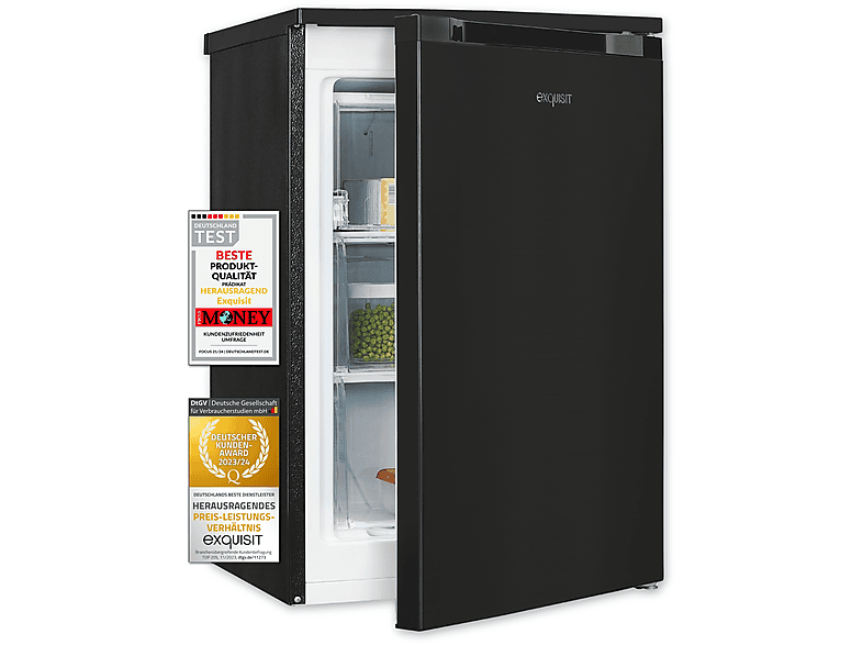 EXQUISIT GS581-051C schwarz Gefrierschrank (C, 845 mm hoch)