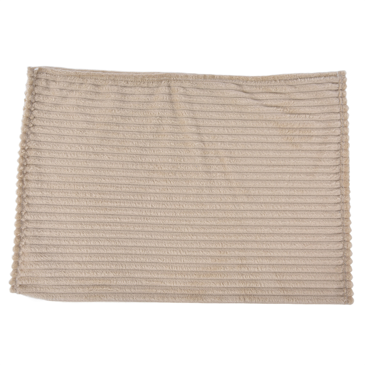 Beige Cord-Decke mit horizontalen Linien, isoliert auf weißem Hintergrund.