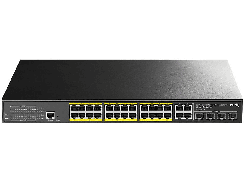 CUDY GS2028PS 10/100/1000 Mbps 24 Switch Siyah