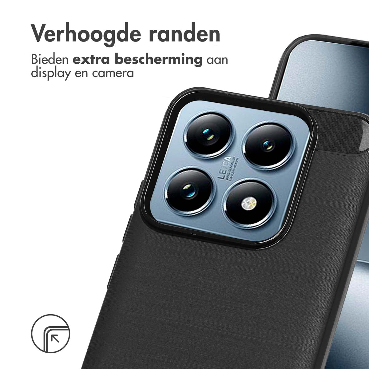 IMOSHION Brushed Backcover - Geschikt voor Xiaomi 14 - Telefoonhoesje voor Xiaomi Xiaomi 14 Zwart