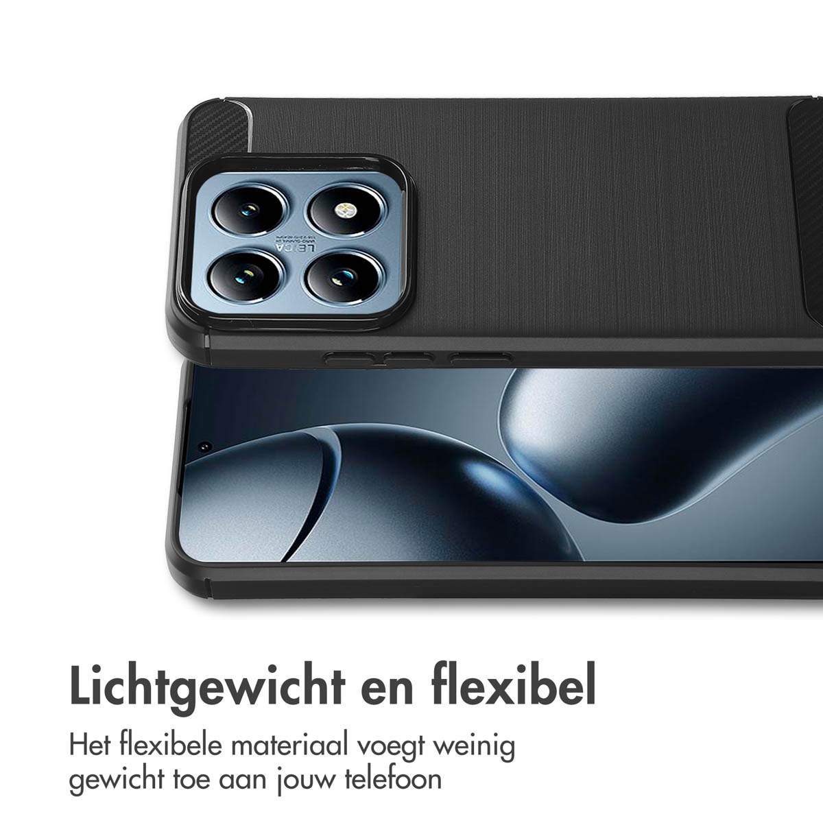 IMOSHION Brushed Backcover - Geschikt voor Xiaomi 14 - Telefoonhoesje voor Xiaomi Xiaomi 14 Zwart