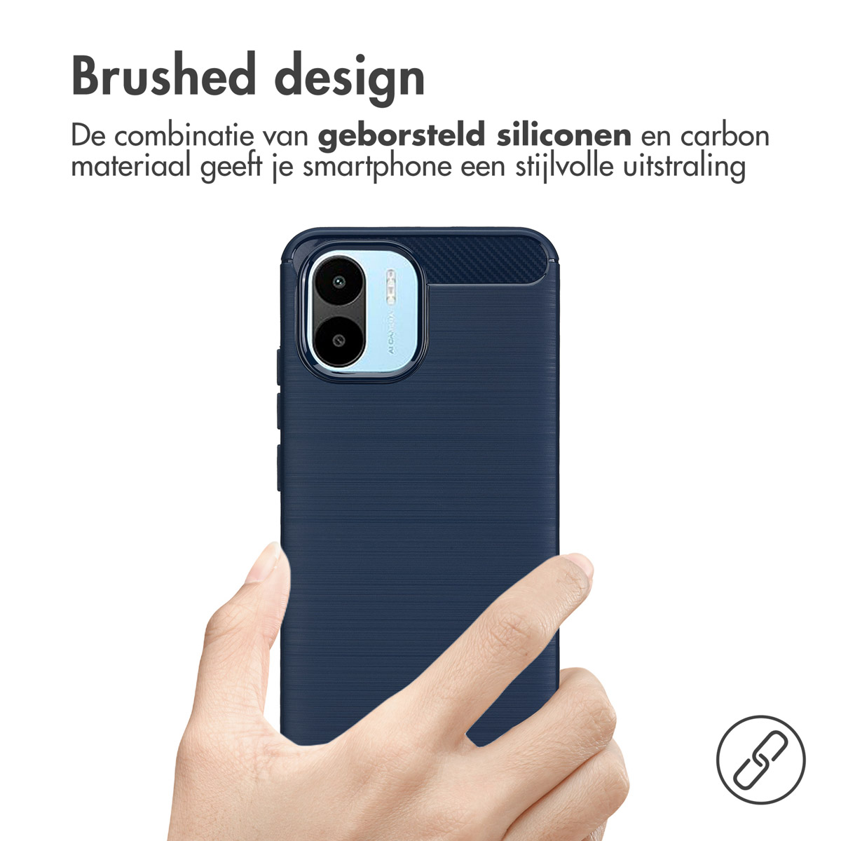 IMOSHION Brushed Backcover adatta per Xiaomi Redmi A1 / A2 Cover per Redmi A1 Redmi A2, Blu scuro