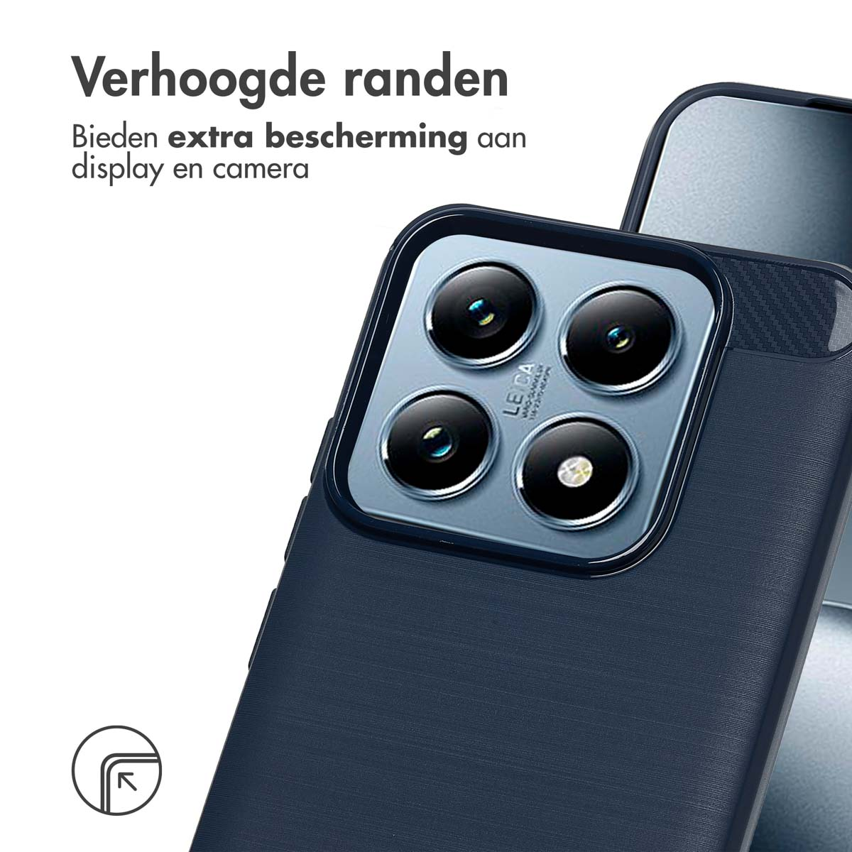 IMOSHION Brushed Backcover - Geschikt voor Xiaomi 14 - Telefoonhoesje voor Xiaomi Xiaomi 14 Donkerblauw