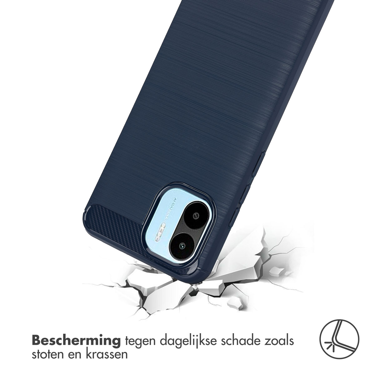 IMOSHION Brushed Backcover adatta per Xiaomi Redmi A1 / A2 Cover per Redmi A1 Redmi A2, Blu scuro