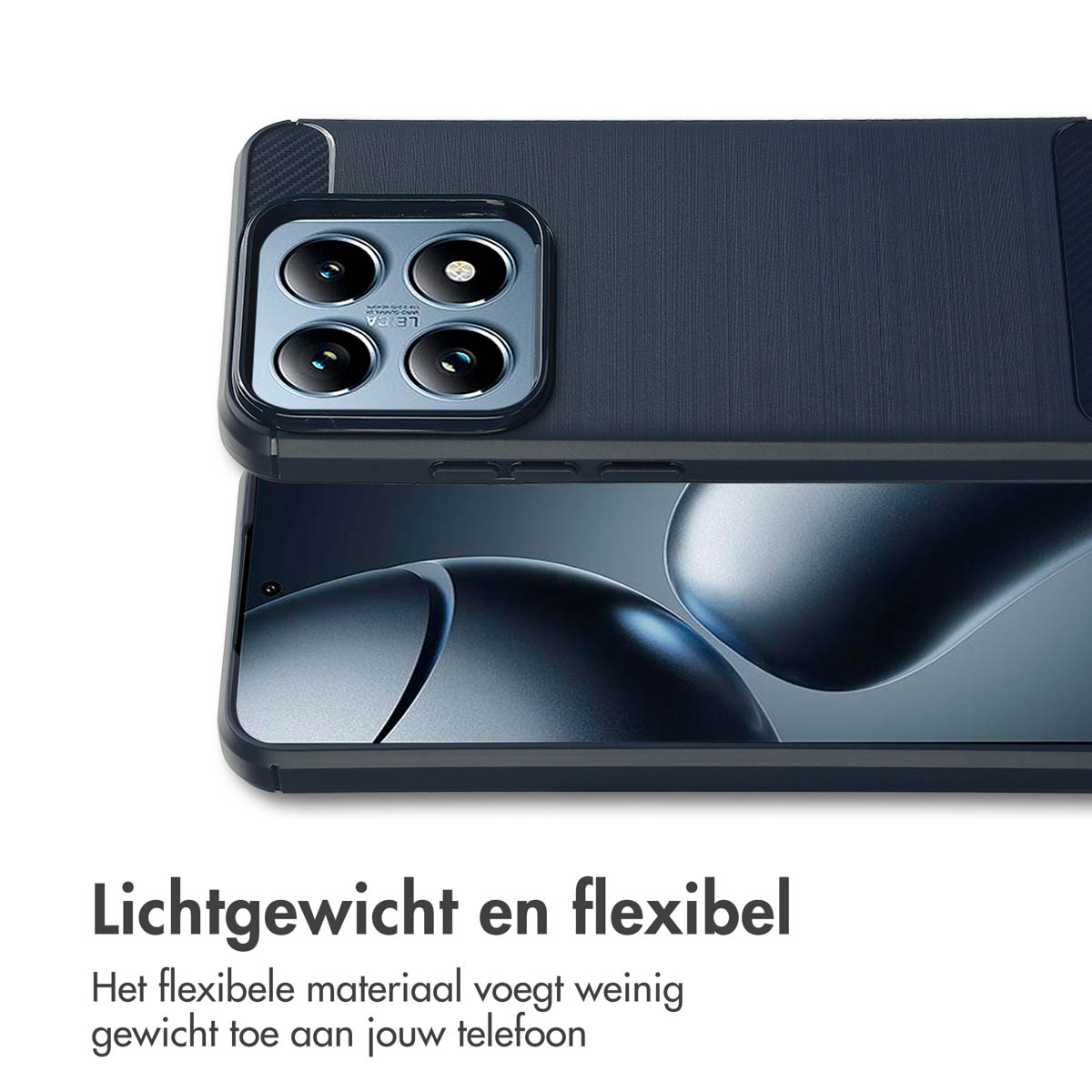 IMOSHION Brushed Backcover - Geschikt voor Xiaomi 14 - Telefoonhoesje voor Xiaomi Xiaomi 14 Donkerblauw