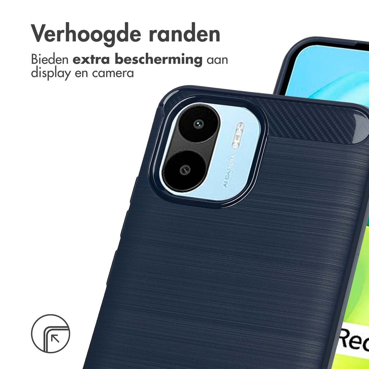 IMOSHION Brushed Backcover adatta per Xiaomi Redmi A1 / A2 Cover per Redmi A1 Redmi A2, Blu scuro