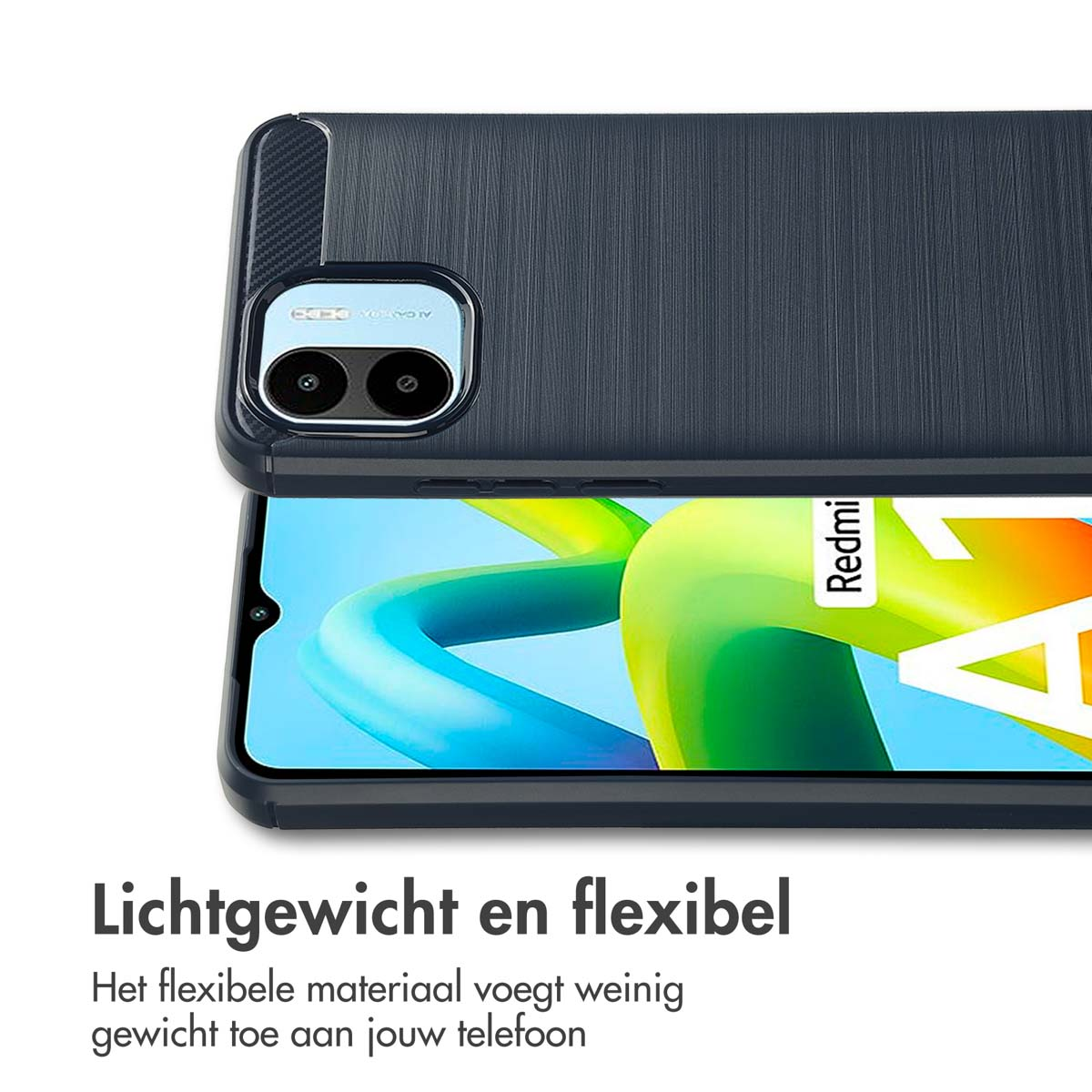 IMOSHION Brushed Backcover adatta per Xiaomi Redmi A1 / A2 Cover per Redmi A1 Redmi A2, Blu scuro