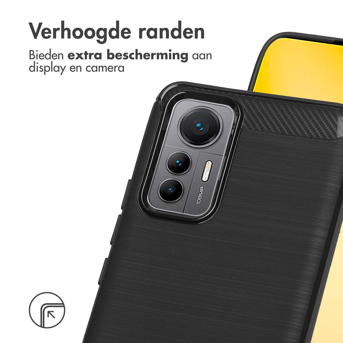 IMOSHION Coque arrière compatible avec Xiaomi 12 Lite Étui de Téléphone voor Xiaomi Xiaomi 12 Lite Noir