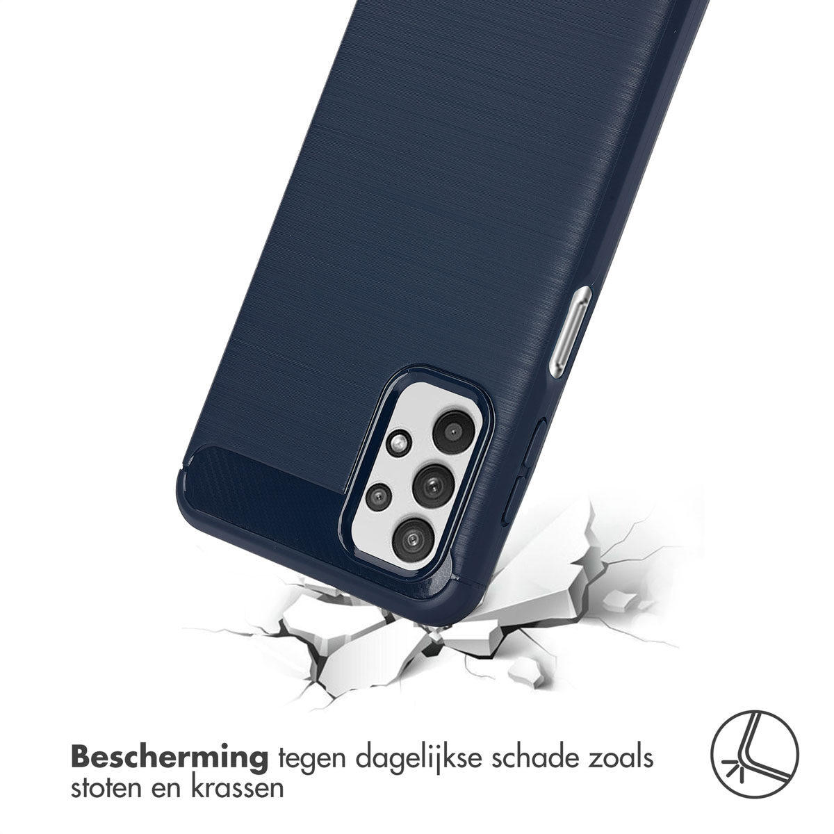 IMOSHION Coque arrière compatible avec Samsung Galaxy A32 (5G) Étui de Téléphone voor Samsung Samsung Galaxy A32 (5G) Bleu foncé
