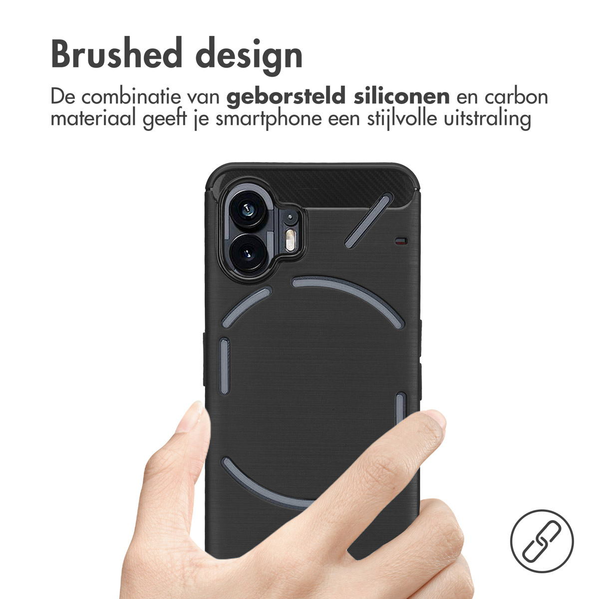 IMOSHION Brushed Backcover adatta per Nothing Phone (2) Cover per Nothing Phone (2), Nero, Grigio scuro