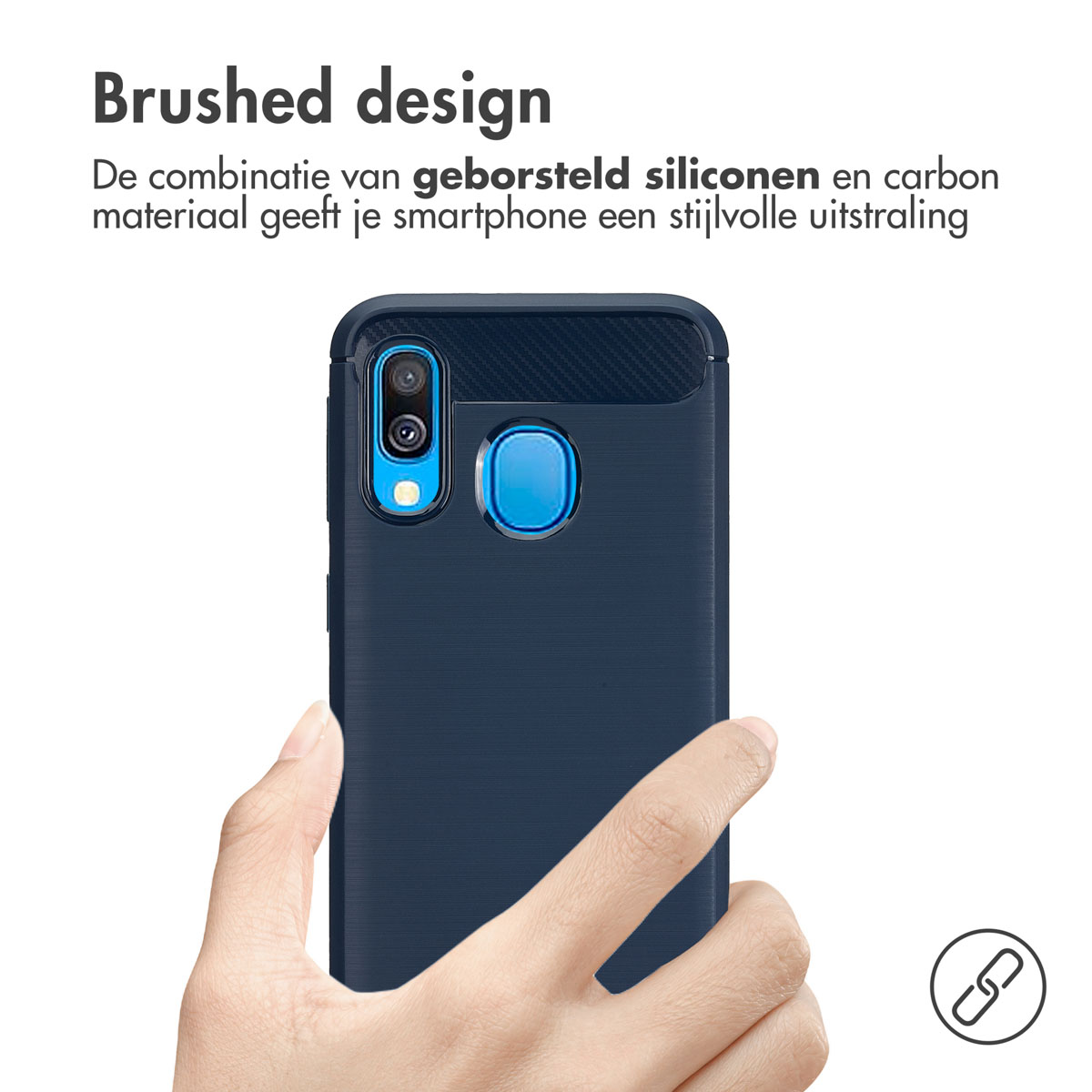 IMOSHION Brushed COVER per Samsung Galaxy A40, Blu scuro