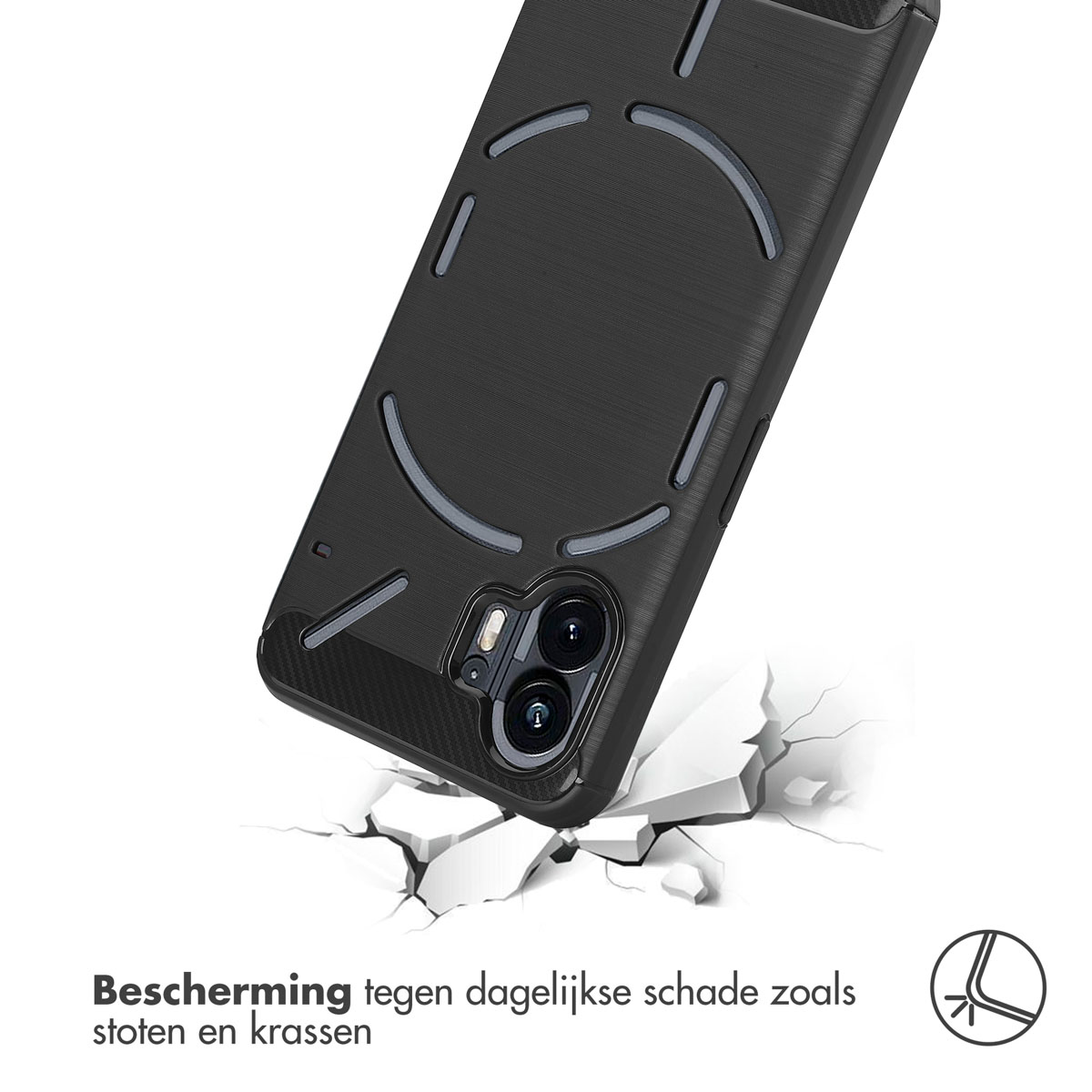 IMOSHION Brushed Backcover adatta per Nothing Phone (2) Cover per Nothing Phone (2), Nero, Grigio scuro