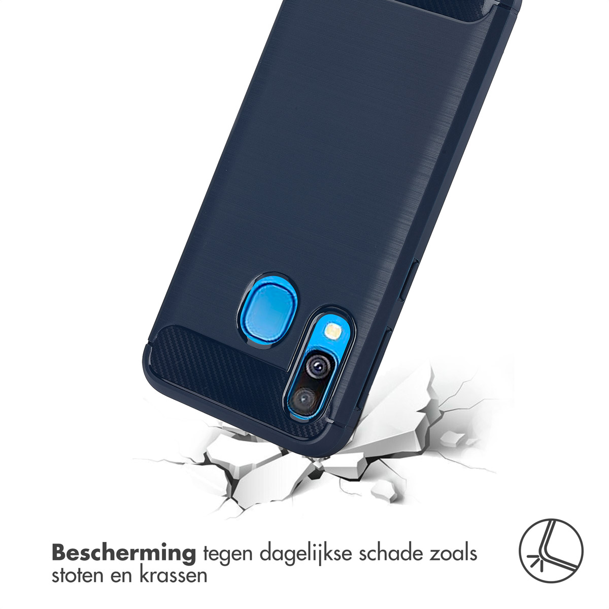 IMOSHION Brushed COVER per Samsung Galaxy A40, Blu scuro