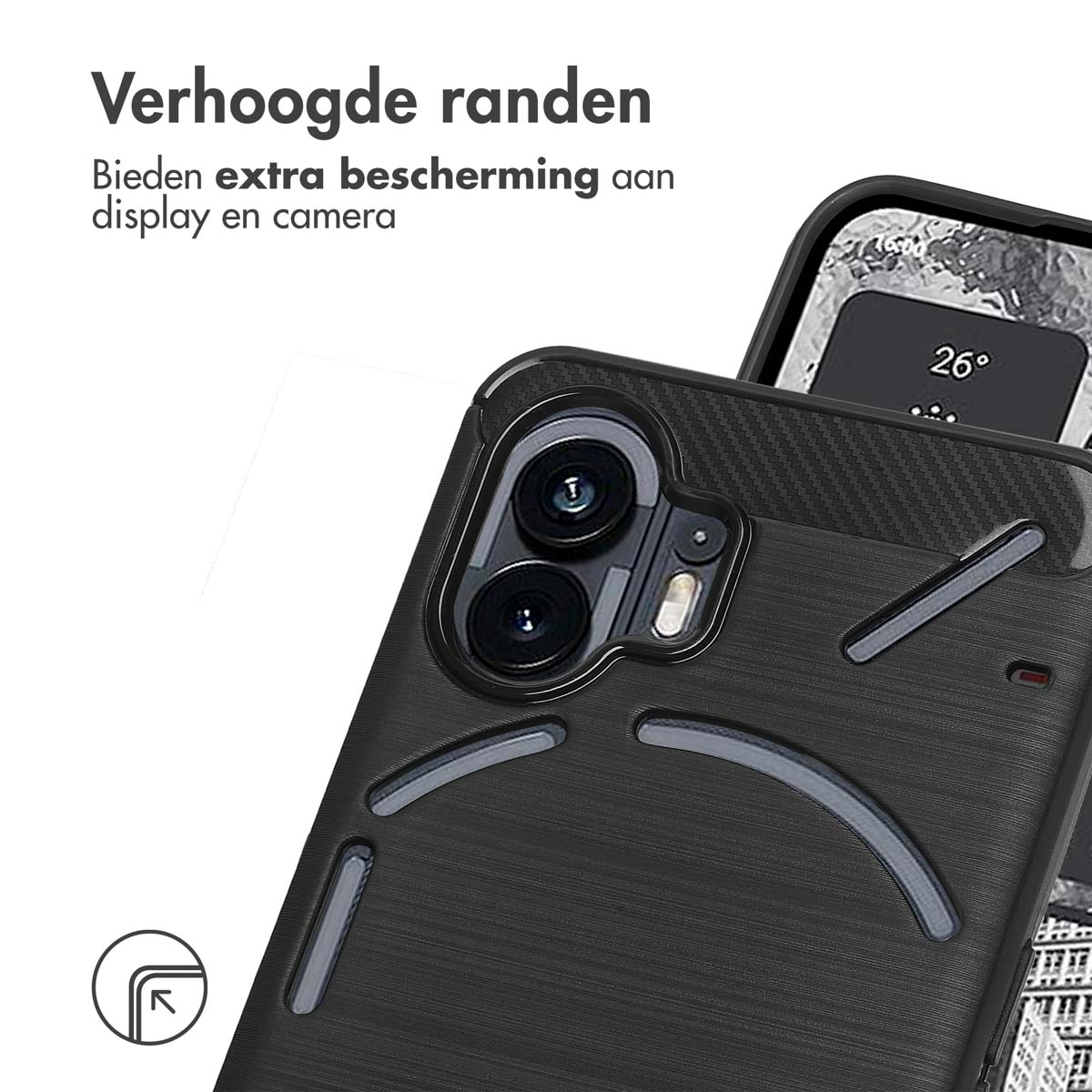 IMOSHION Brushed Backcover adatta per Nothing Phone (2) Cover per Nothing Phone (2), Nero, Grigio scuro