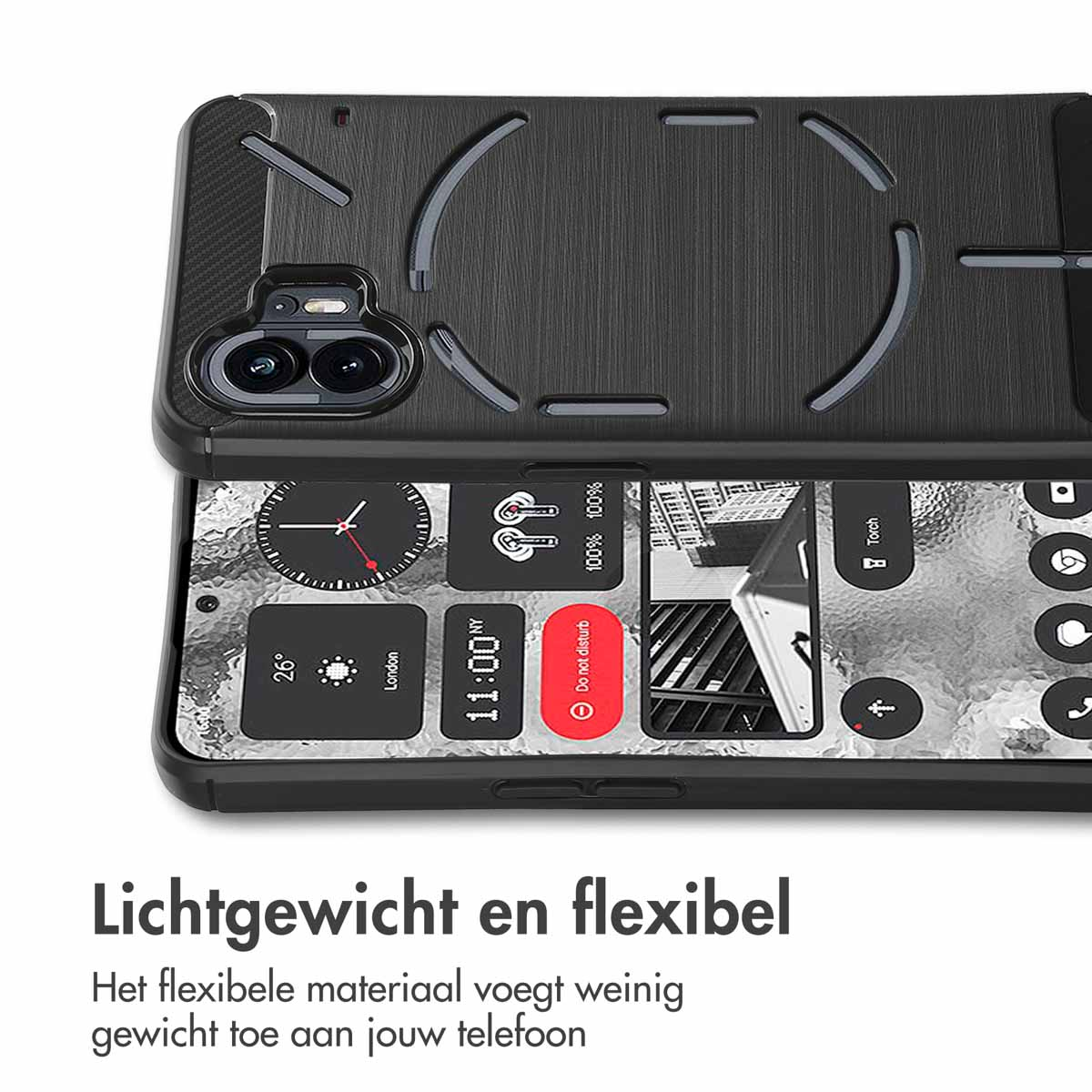 IMOSHION Brushed Backcover adatta per Nothing Phone (2) Cover per Nothing Phone (2), Nero, Grigio scuro