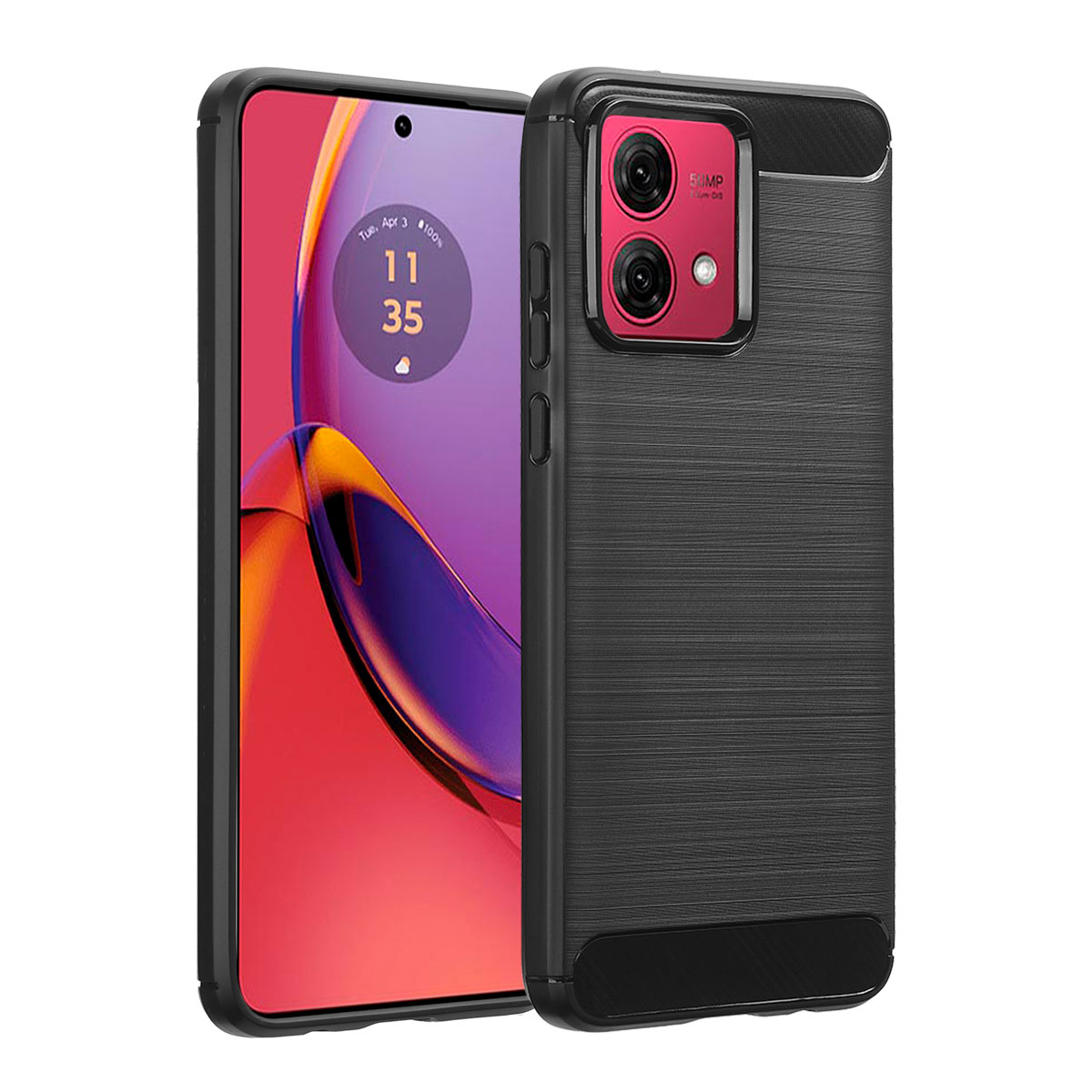 IMOSHION Brushed Backcover - Geschikt voor Motorola Moto G84 - Telefoonhoesje voor Motorola Motorola Moto G84 Zwart