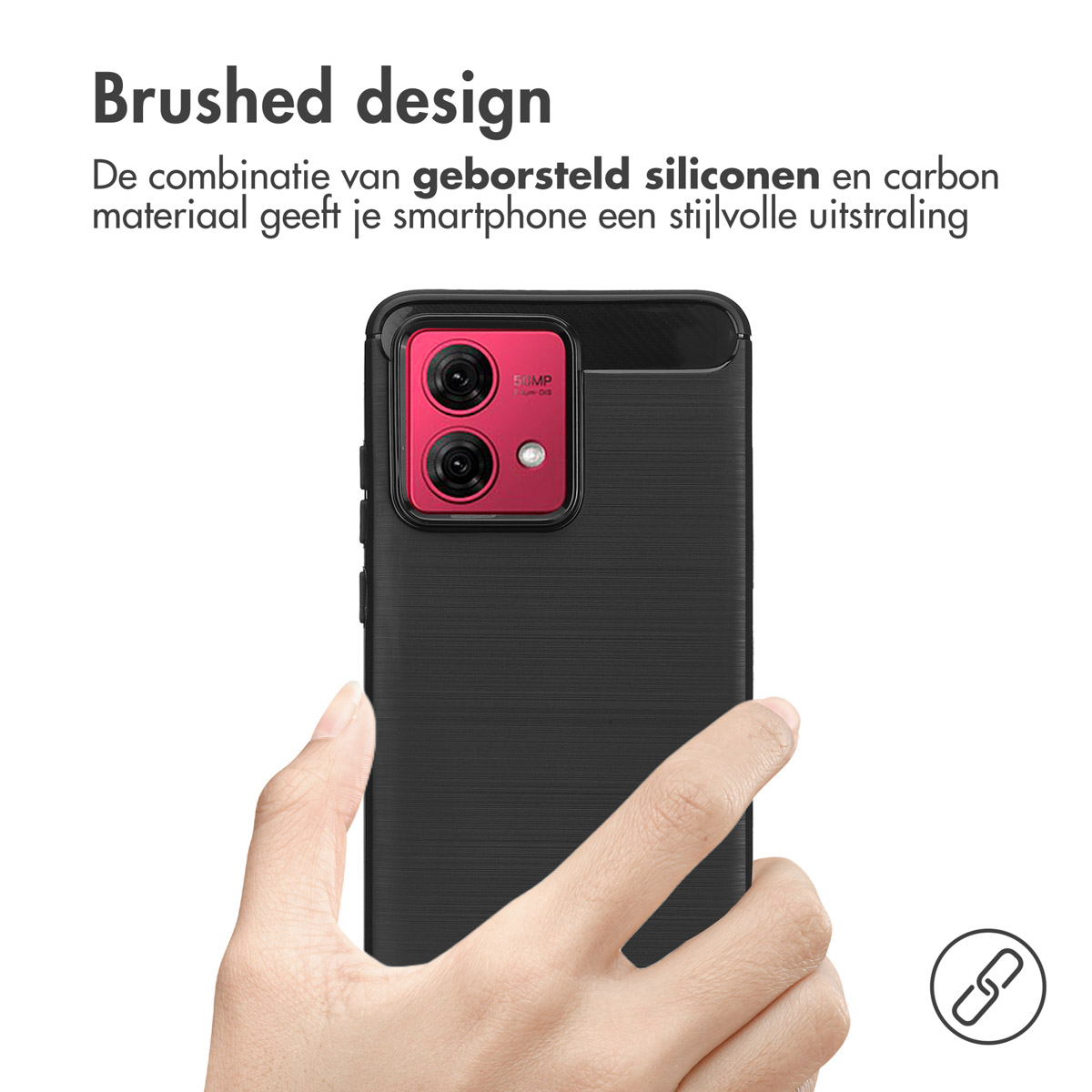 IMOSHION Brushed Backcover - Geschikt voor Motorola Moto G84 - Telefoonhoesje voor Motorola Motorola Moto G84 Zwart
