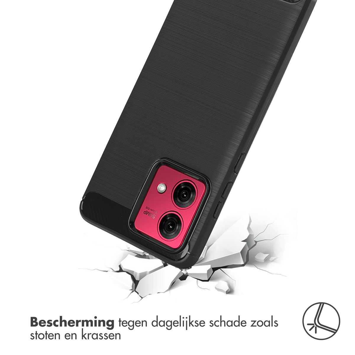 IMOSHION Brushed Backcover - Geschikt voor Motorola Moto G84 - Telefoonhoesje voor Motorola Motorola Moto G84 Zwart