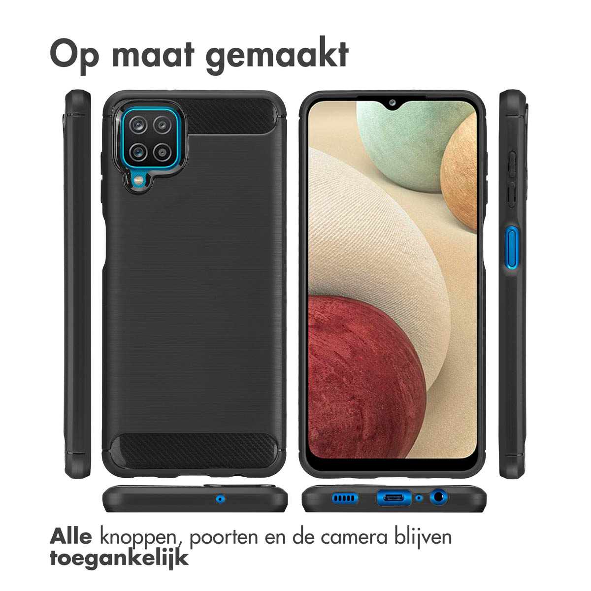 IMOSHION Brushed Backcover, Backcover, Samsung, Samsung Galaxy A12, Schwarz
