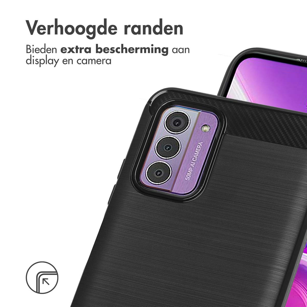 IMOSHION Brushed Backcover - Geschikt voor Nokia G42 - Telefoonhoesje voor Nokia Nokia G42 Zwart