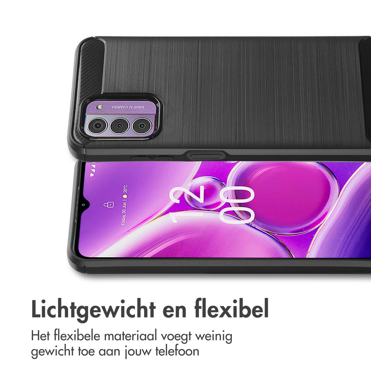 IMOSHION Brushed Backcover - Geschikt voor Nokia G42 - Telefoonhoesje voor Nokia Nokia G42 Zwart
