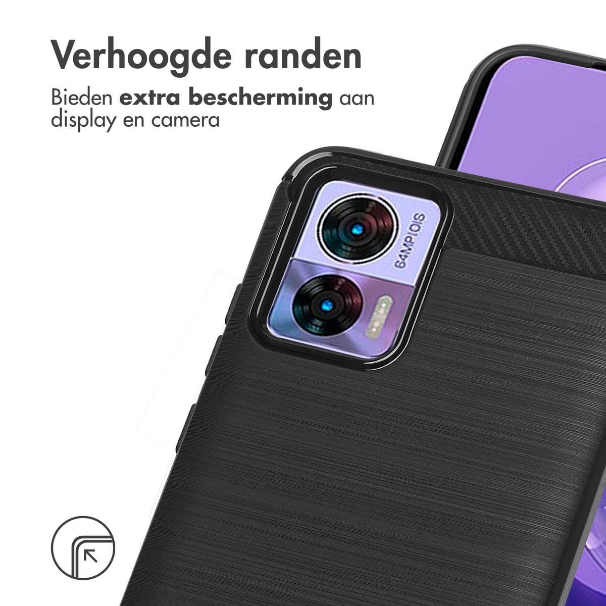 IMOSHION Brushed Backcover - Geschikt voor Motorola Edge 30 Neo - Telefoonhoesje voor Motorola Motorola Edge 30 Neo Zwart