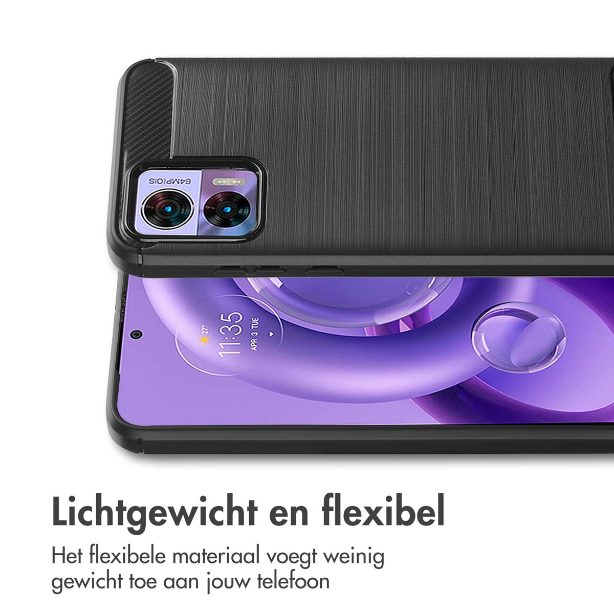 IMOSHION Brushed Backcover - Geschikt voor Motorola Edge 30 Neo - Telefoonhoesje voor Motorola Motorola Edge 30 Neo Zwart