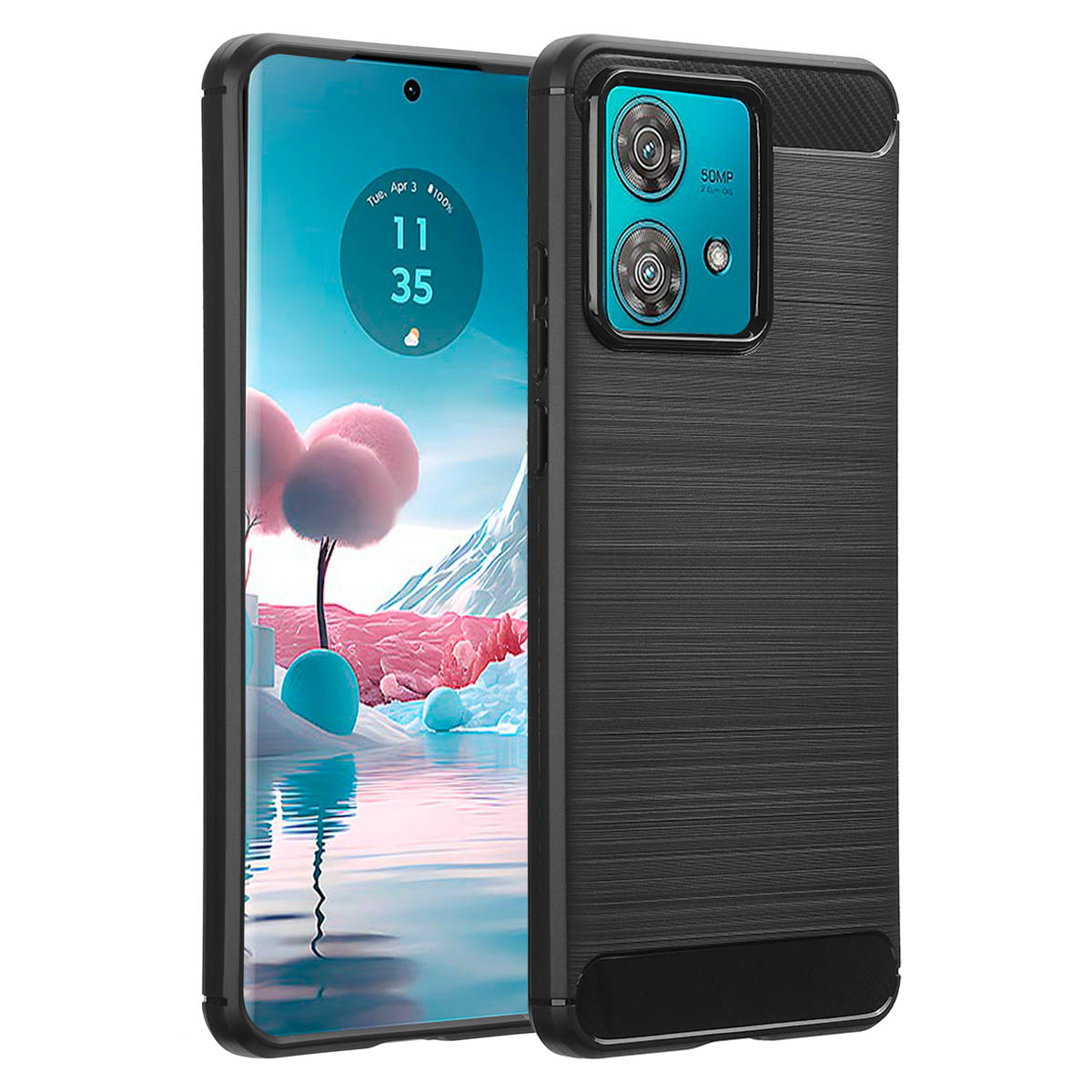 IMOSHION Brushed Backcover - Geschikt voor Motorola Edge 40 Neo - Telefoonhoesje voor Motorola Motorola Edge 40 Neo Zwart
