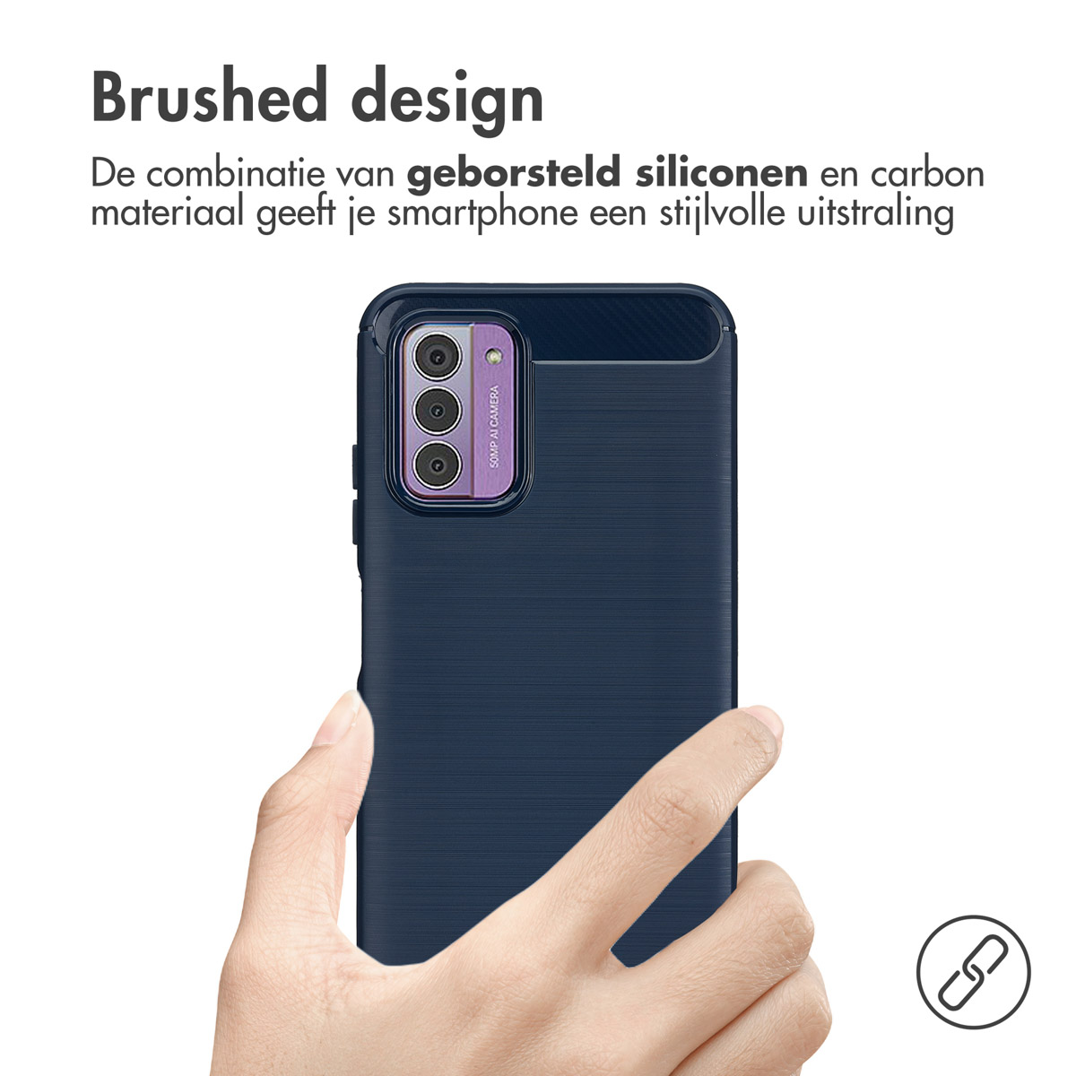 IMOSHION Brushed Backcover - Geschikt voor Nokia G42 - Telefoonhoesje voor Nokia Nokia G42 Donkerblauw