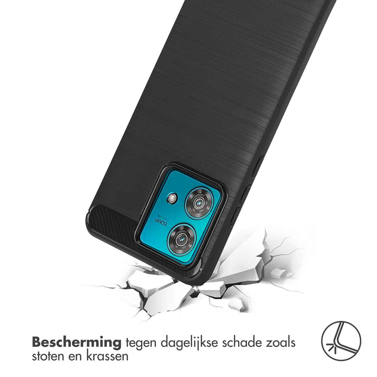 IMOSHION Brushed Backcover - Geschikt voor Motorola Edge 40 Neo - Telefoonhoesje voor Motorola Motorola Edge 40 Neo Zwart