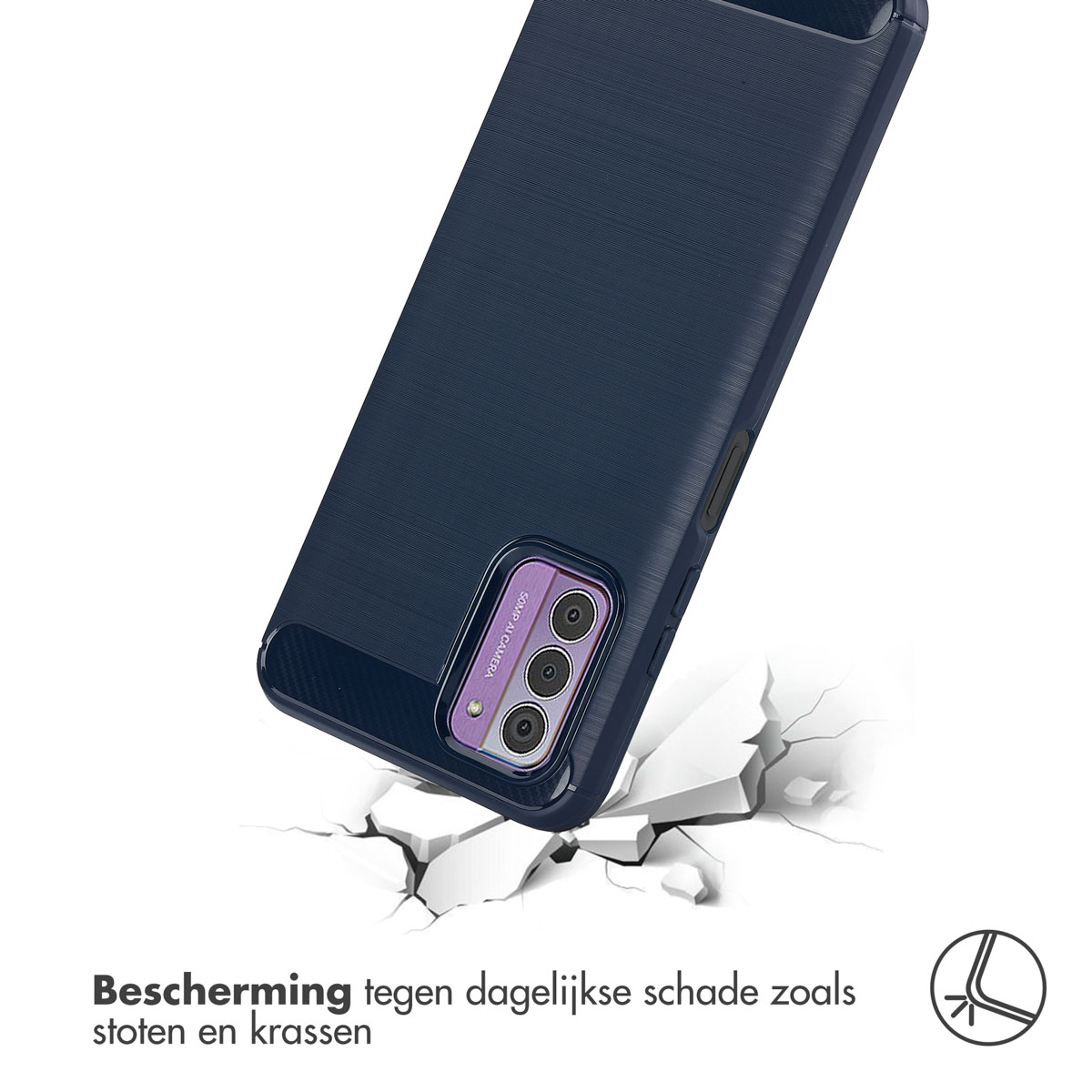 IMOSHION Brushed Backcover - Geschikt voor Nokia G42 - Telefoonhoesje voor Nokia Nokia G42 Donkerblauw