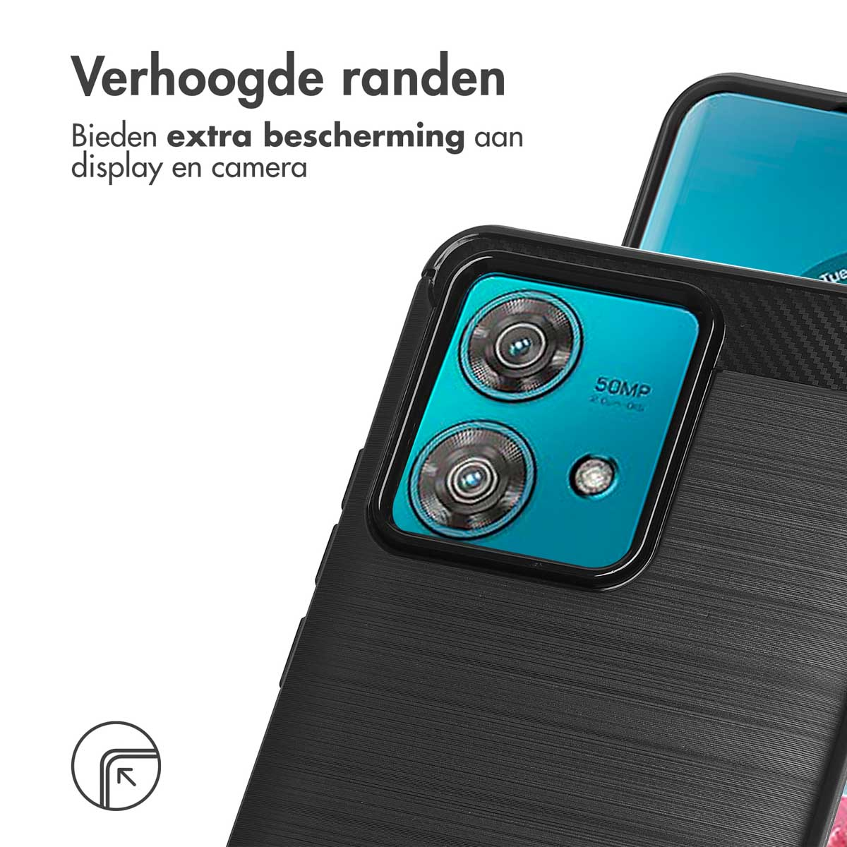 IMOSHION Brushed Backcover - Geschikt voor Motorola Edge 40 Neo - Telefoonhoesje voor Motorola Motorola Edge 40 Neo Zwart