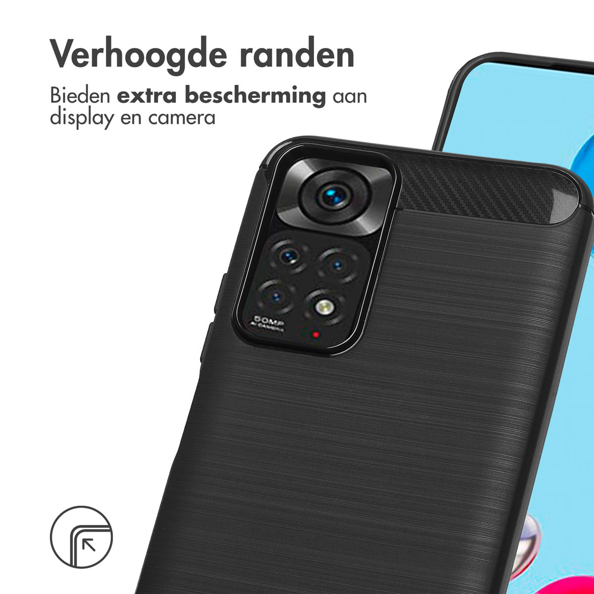 IMOSHION Coque arrière compatible avec Xiaomi Redmi Note 11S (4G)/Xiaomi Redmi Note 11 (4G) Étui de Téléphone voor Xiaomi Xiaomi Redmi Note 11S (4G)/Xiaomi Redmi Note 11 (4G) Noir