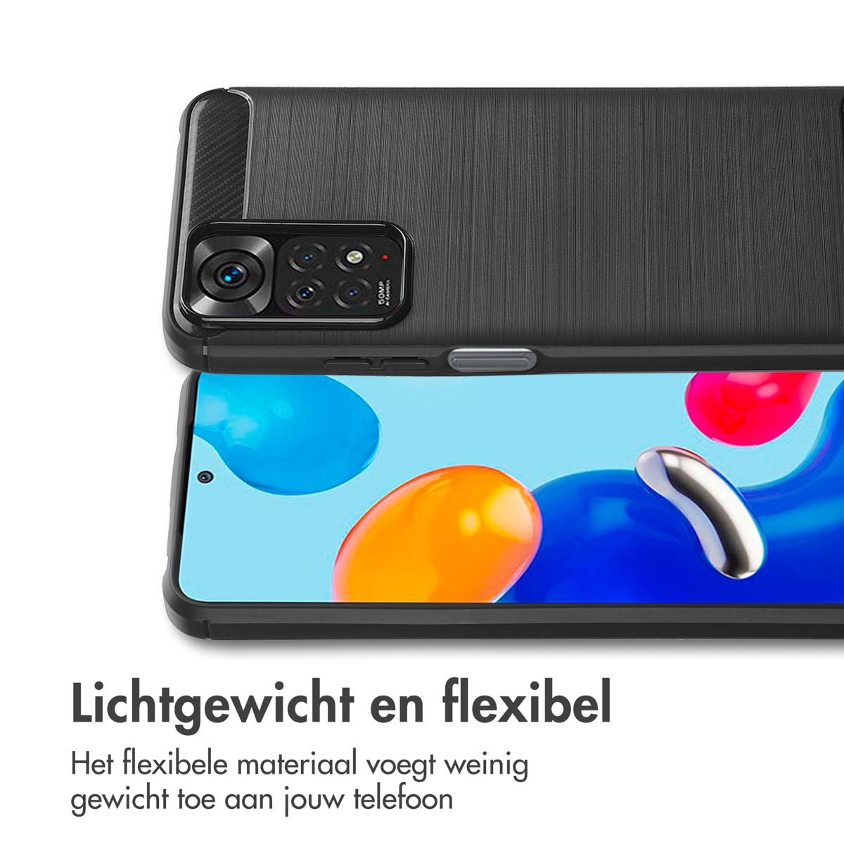 IMOSHION Coque arrière compatible avec Xiaomi Redmi Note 11S (4G)/Xiaomi Redmi Note 11 (4G) Étui de Téléphone voor Xiaomi Xiaomi Redmi Note 11S (4G)/Xiaomi Redmi Note 11 (4G) Noir