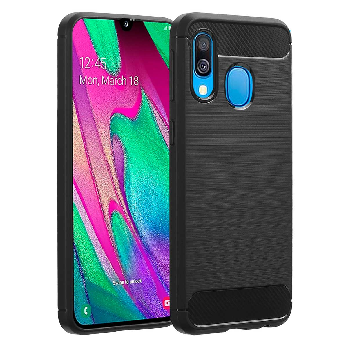 IMOSHION Brushed COVER per Samsung Galaxy A40, Nero