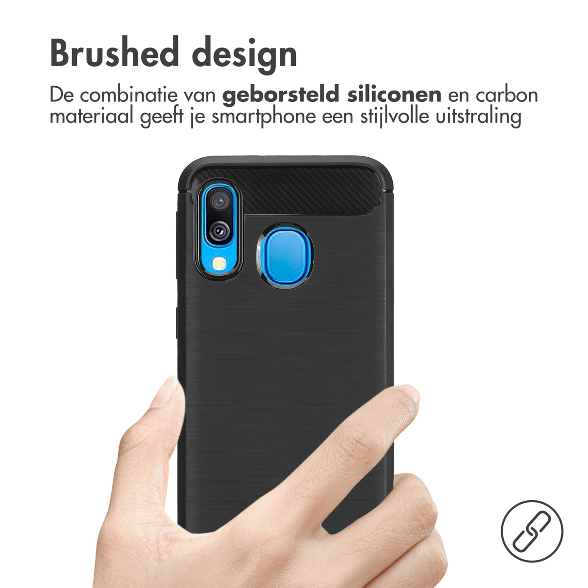 IMOSHION Brushed COVER per Samsung Galaxy A40, Nero