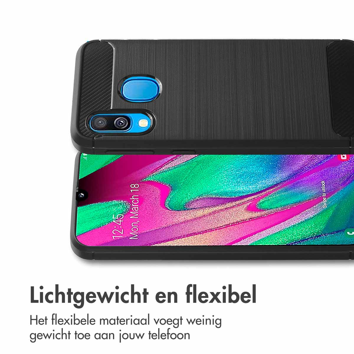 IMOSHION Brushed COVER per Samsung Galaxy A40, Nero