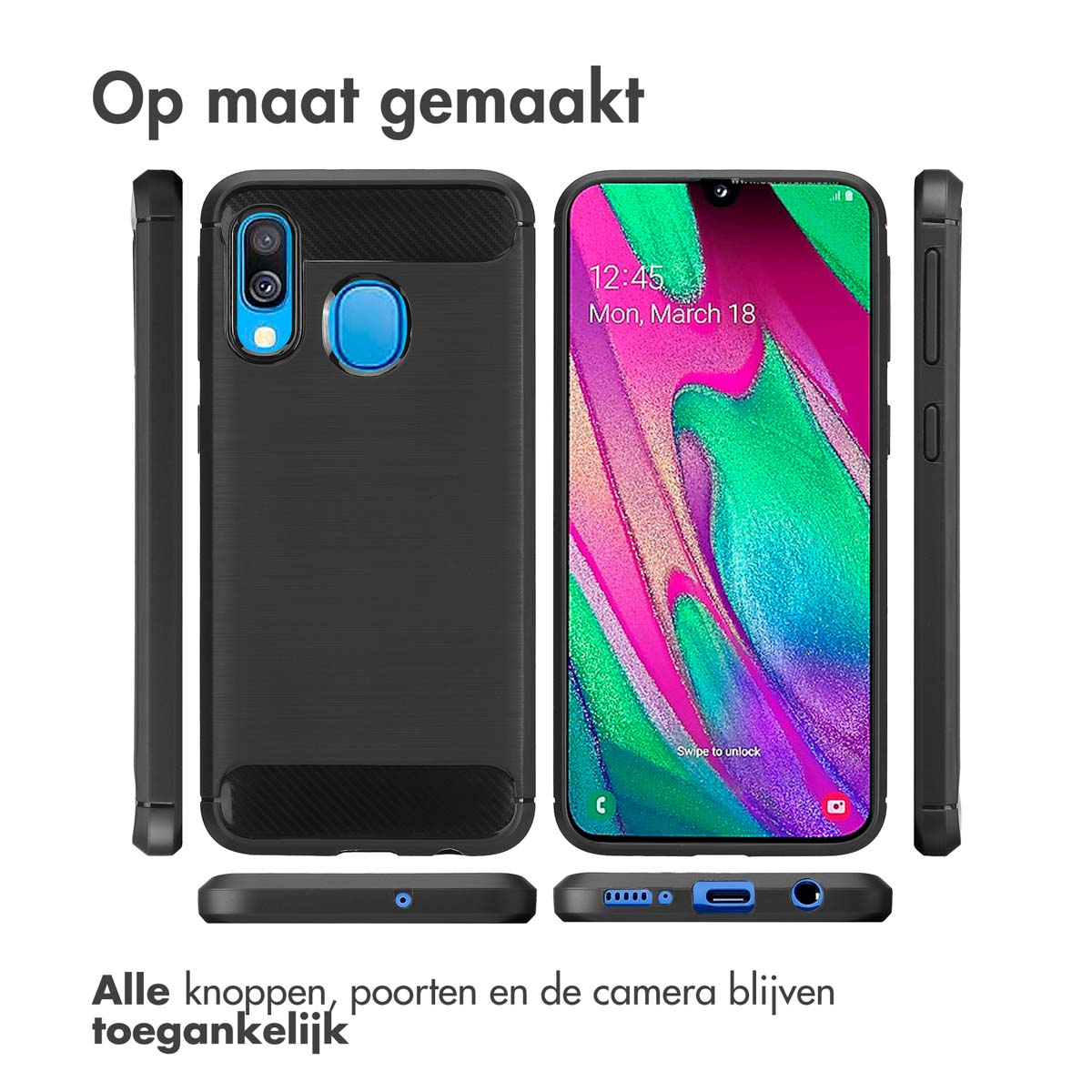 IMOSHION Brushed COVER per Samsung Galaxy A40, Nero