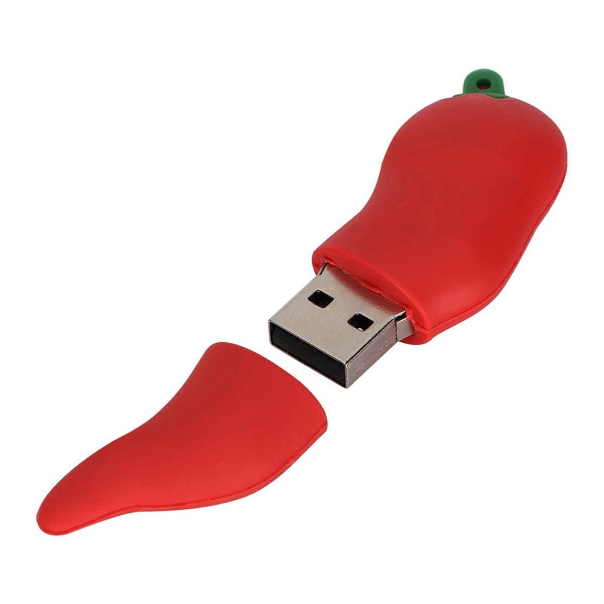 Ein roter USB-Stick in Form einer Chilischote.