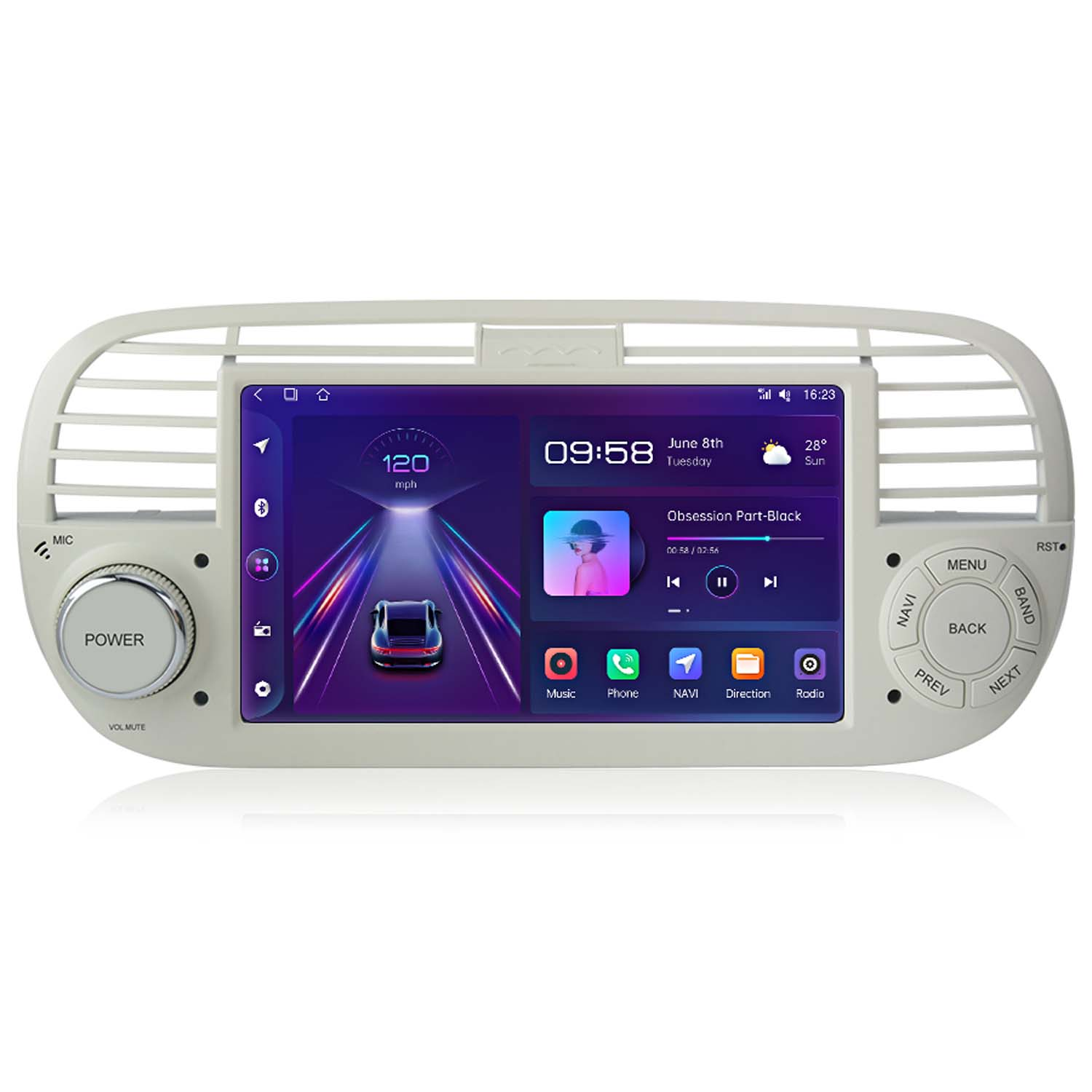 Android Autoradio mit Navi für FIAT 500 2007 2008 2009 2010 2011 2012