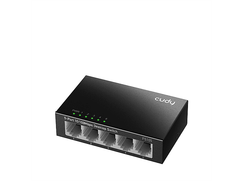 CUDY FS105 5Port 10/100Mbps Duvar Montajlı Metal Masaüstü 5 Switch Siyah