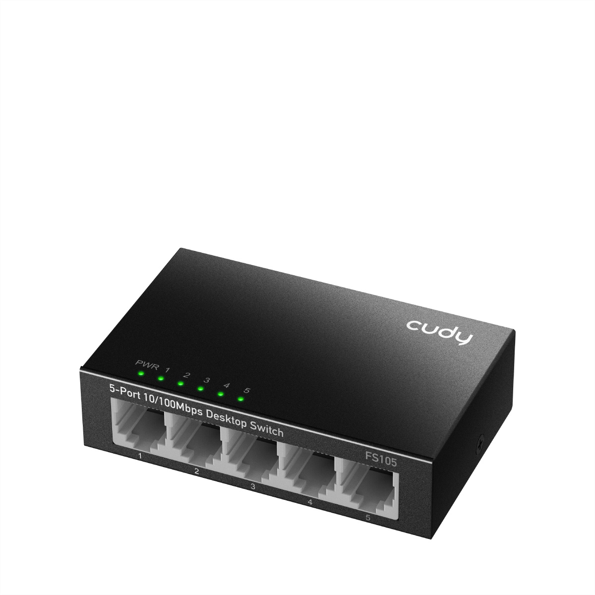 CUDY FS105 5Port 10/100Mbps Duvar Montajlı Metal Masaüstü 5 Switch Siyah