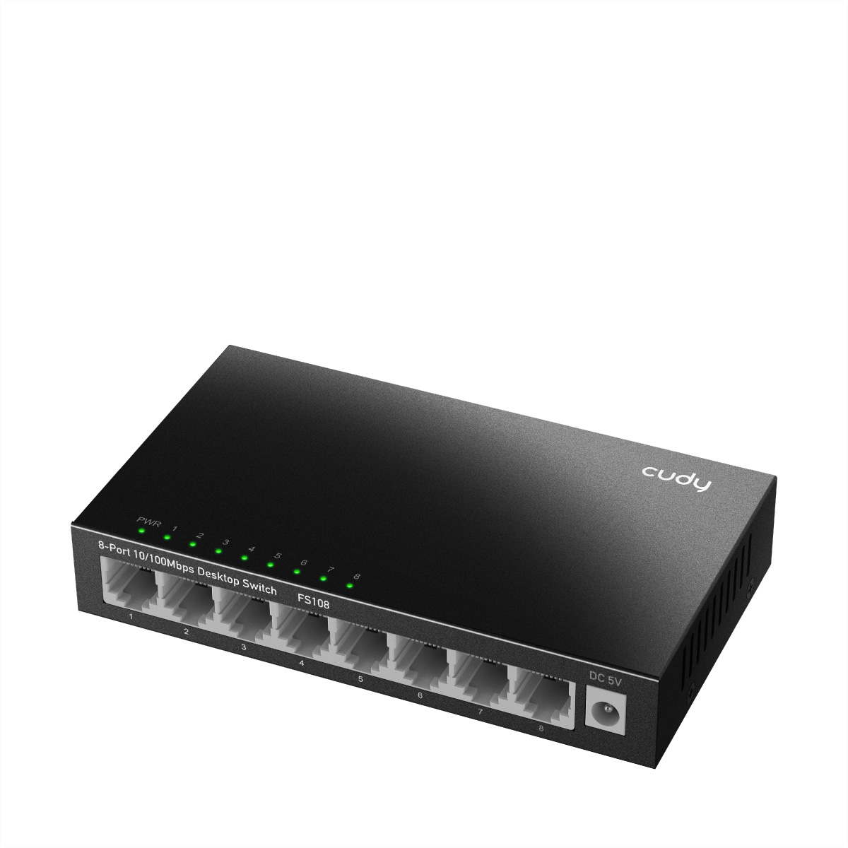 CUDY FS108 10/100Mbps Duvar Montajlı Metal Masaüstü 8 Switch Siyah