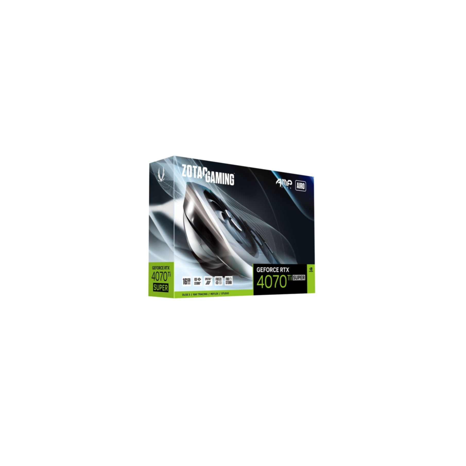 Una scatola di scheda grafica con il marchio 'Zotac Gaming'.
