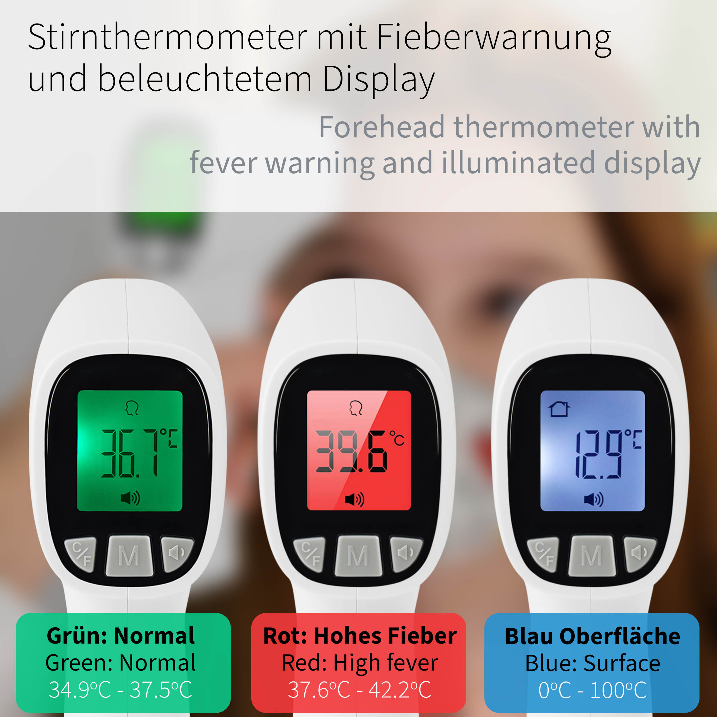PULOX JPD-FR202 Fieberthermometer (Messart: kontaktlose Infrarotmessung)