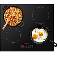 MediaMarkt TOMADO TIH6001B Inbouw inductiekookplaat -Makkelijk zelf aansluiten - 1 fase - 4 kookzones - Inbouw - Inductie - Breedte... aanbieding