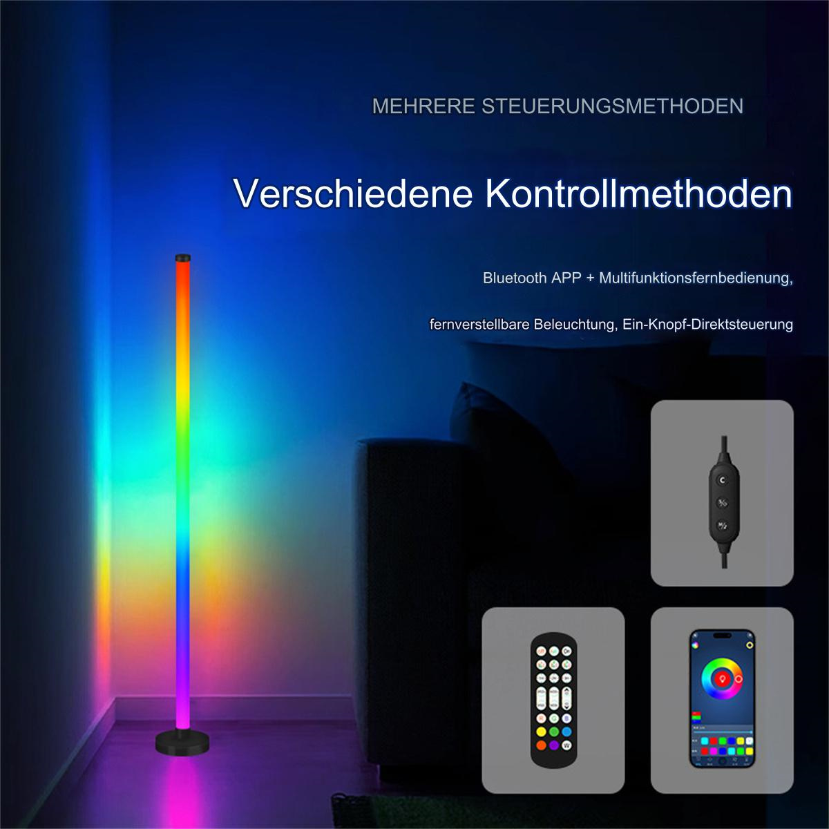 Eine farbenfrohe LED-Lichtleiste mit Steuerungsmöglichkeiten.