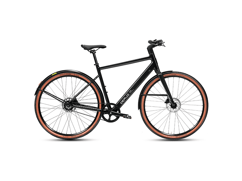 DERUIZ Turmali L e-Bike for Herren mit Gates Carbon Drive Riemenantrieb Urbanbike (Laufradgröße: 28 Zoll, Rahmenhöhe: 58 cm, Herren-Rad, 360Wh, Black Opal)
